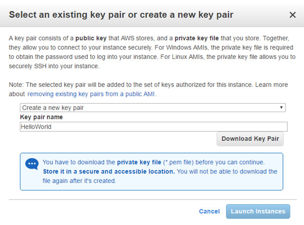 AWS Select Key Pair