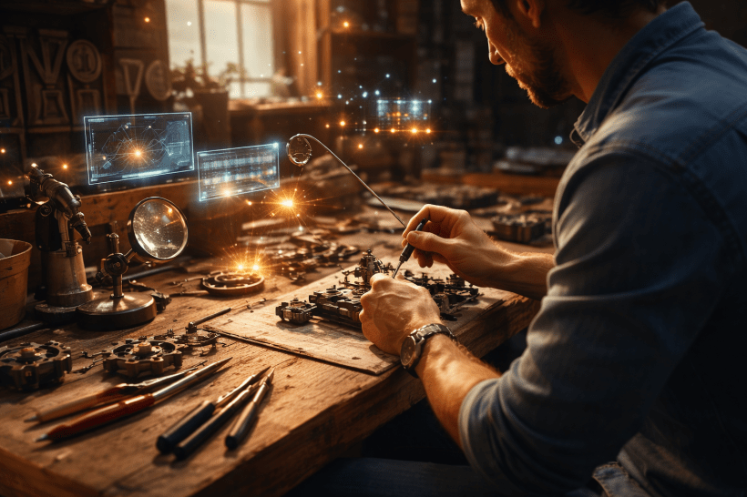 Craftsman in a high-tech workshop